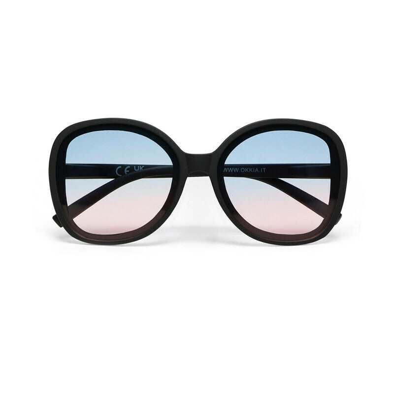 Occhiali da sole Anna Okkia montatura soft touch nera lenti blu rosa