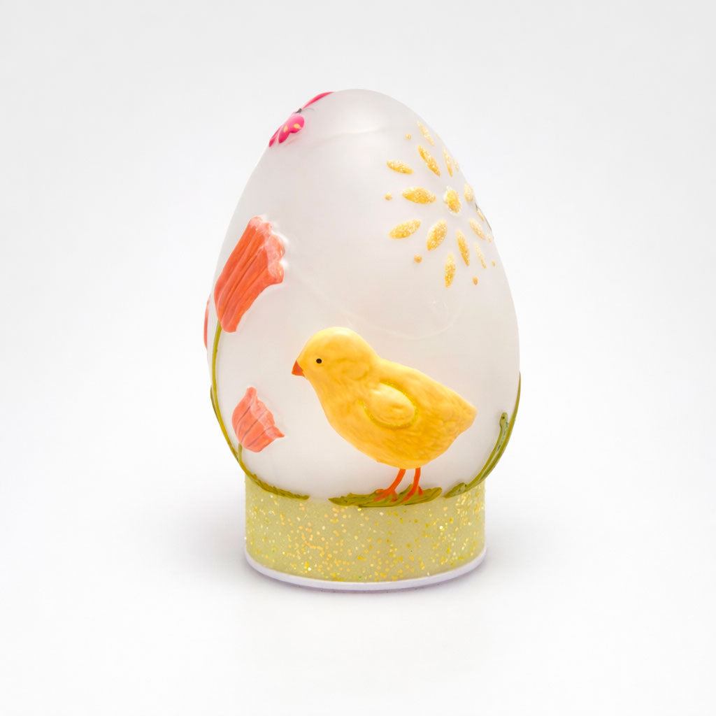 EDG Enzo De Gasperi Decorazione di Pasqua Uovo Twist con Movimento e LED 20cm Bianco