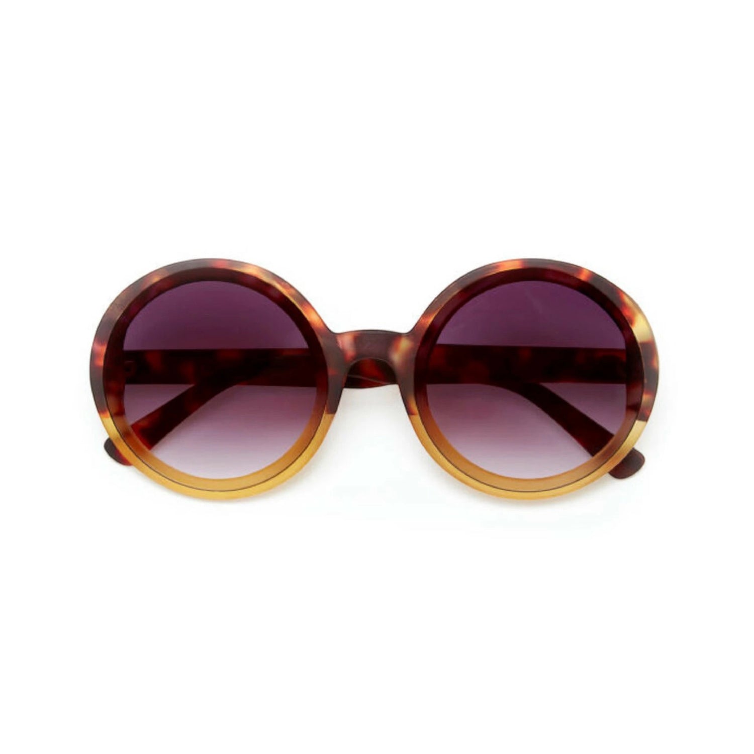 OKKIA Monica Occhiali da Sole Donna Tondi Avana Giallo