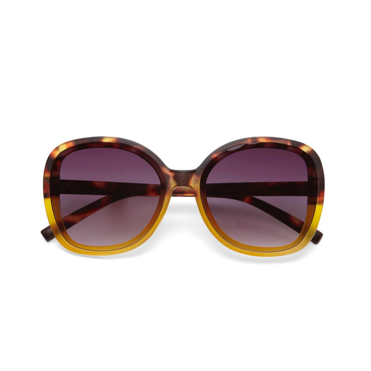 OKKIA Anna Occhiali da Sole Donna Esagonali Avana Giallo