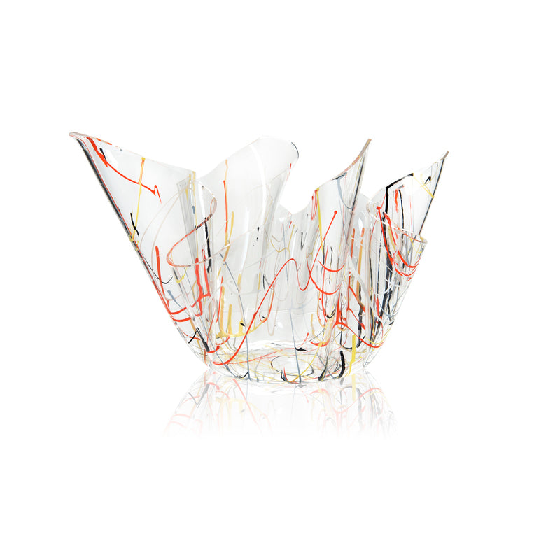 iPLEX Vaso Drappeggi in PMMA 45x29cm Multicolore Trasparente Made in Italy