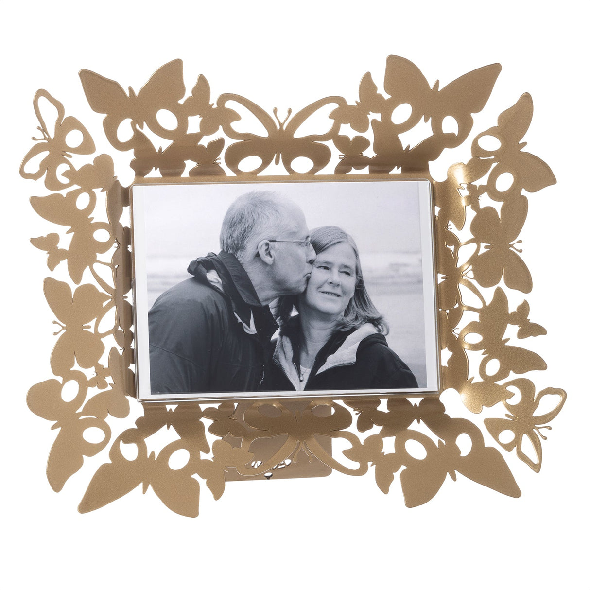 ARTI & MESTIERI Portafoto di Design Farfalloso Orizzontale Oro Laccato