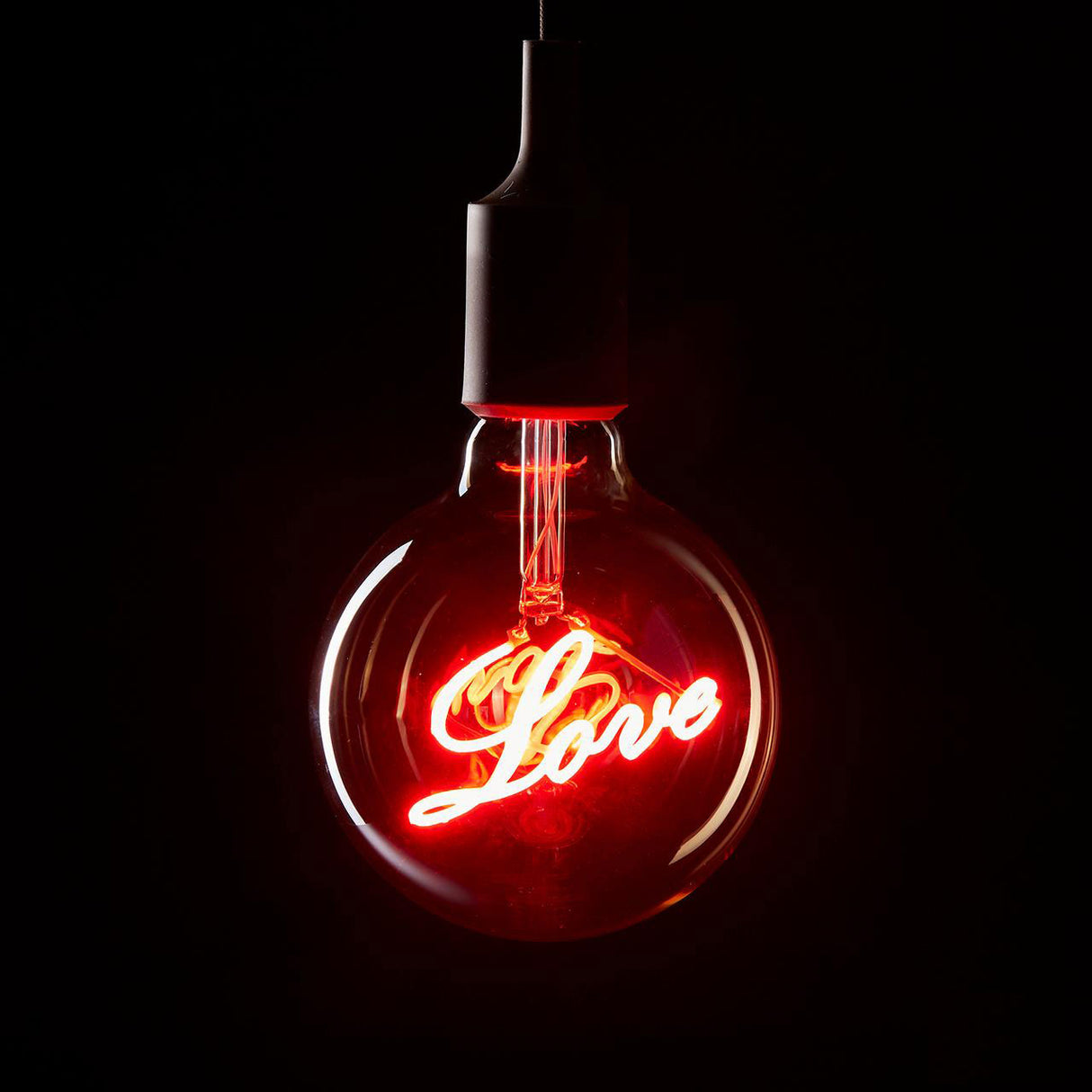EDG Enzo De Gasperi Light Bulb Written "Love" Red LED 12.5cm Glass