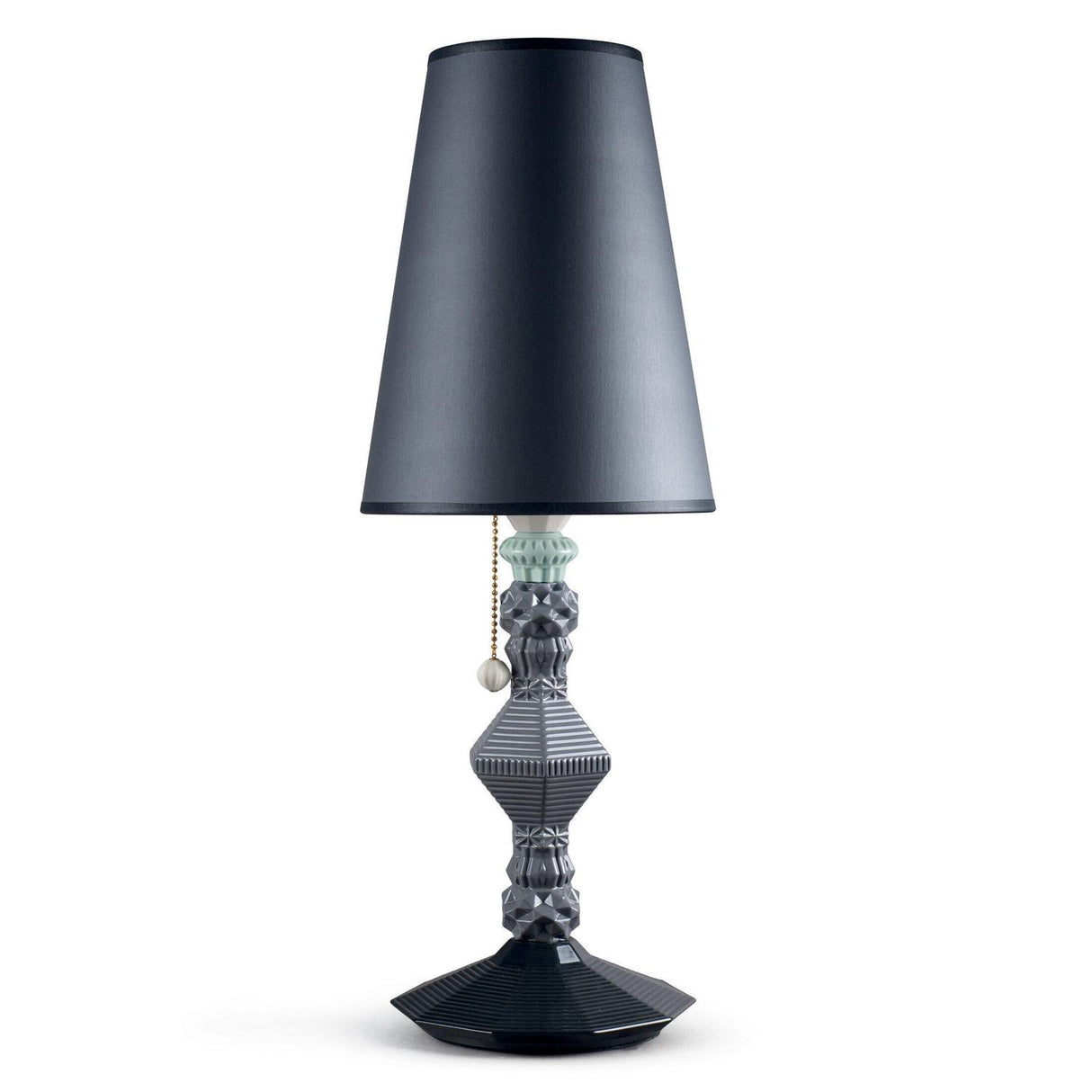 LLADRO' Lampada da Tavolo Belle De Nuit Nero 57x20cm Porcellana