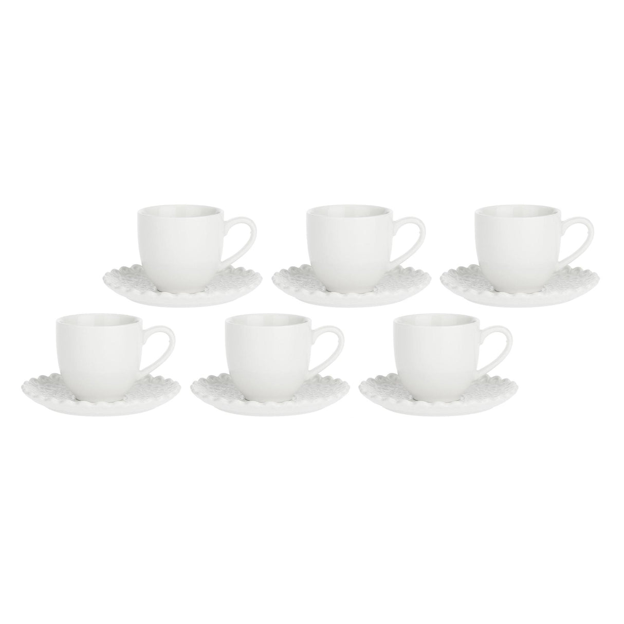 LA PORCELLANA BIANCA Momenti Set 6 Pieces Coffee Cup with Saucer 85ml White