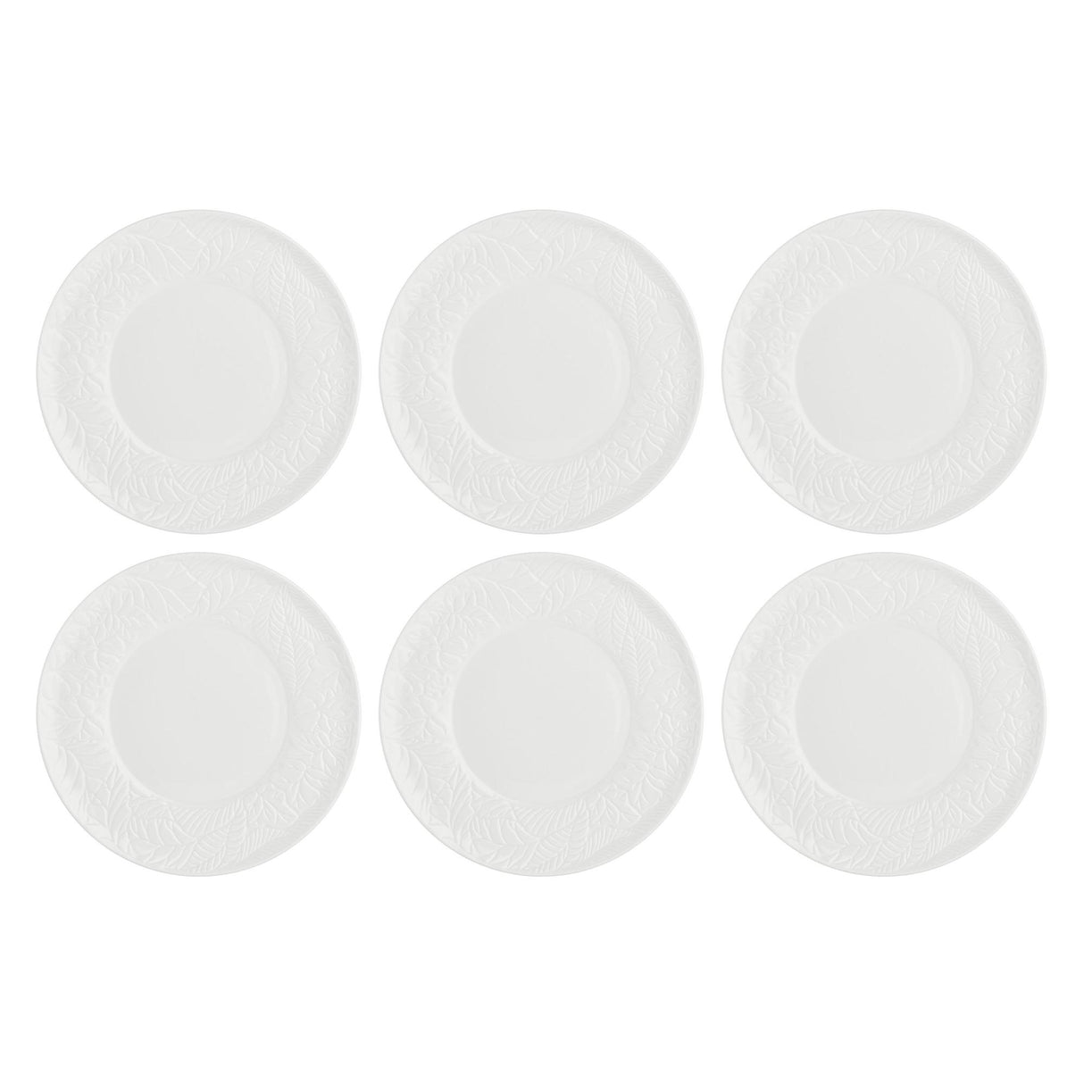 LA PORCELLANA BIANCA Bosco Set 6 Pezzi Piatto Frutta 21,5cm Bianco