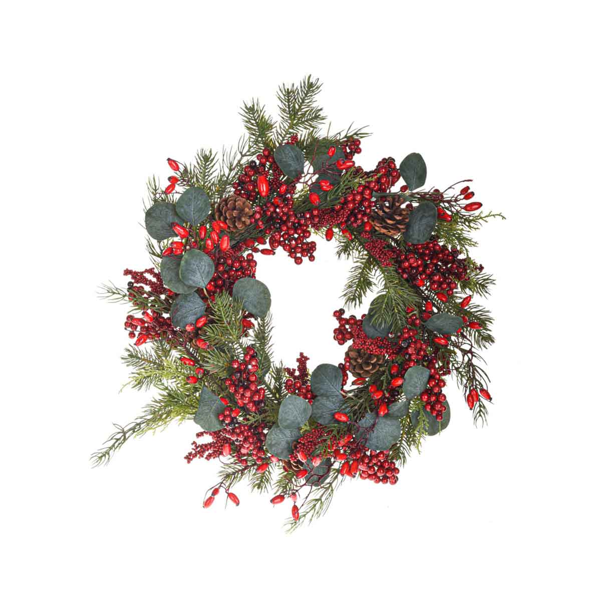 BIANCHI DINO Corona Ghirlanda Bacche Rosse 50cm Decorazione Natale