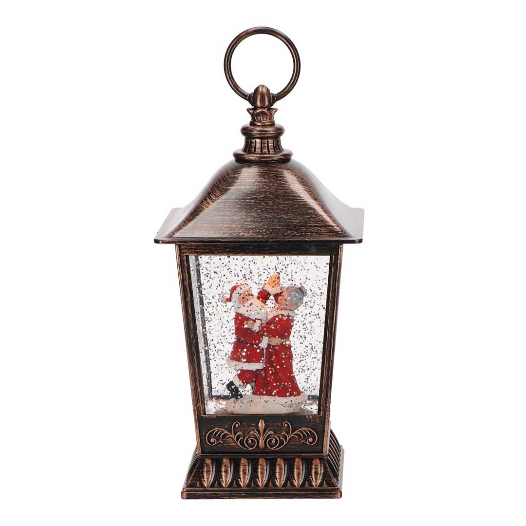 TIMSTOR Lanterna Globo di Neve con Babbo e Mamma Natale 27cm