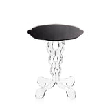 iPLEX Arabesco Tavolino da Caffè in PMMA 36x43cm Trasparente Piano Nero Made in Italy