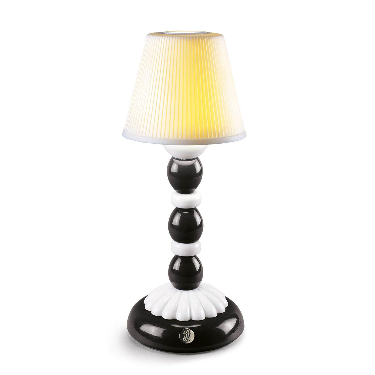 LLADRO' Lampada da Tavolo Firefly Palm Bianco e Nero 30x12cm Porcellana