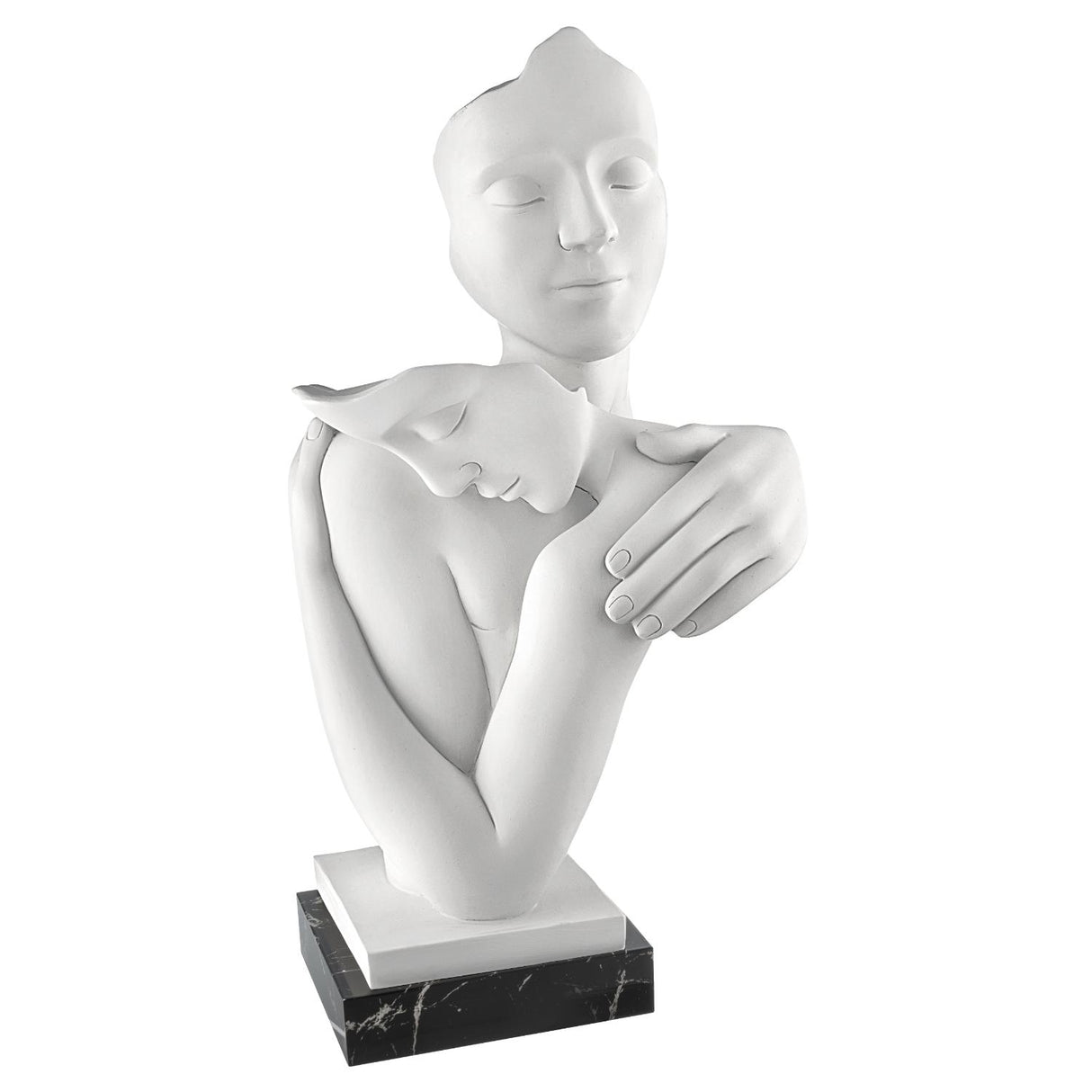 BONGELLI PREZIOSI Scultura Abbraccio 29cm Base Marmo Nero Marmorino