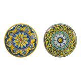 VILLA D'ESTE HOME TIVOLI Scilla Piatto Pizza Set 2 Pezzi 33cm Decoro Siciliano Porcellana