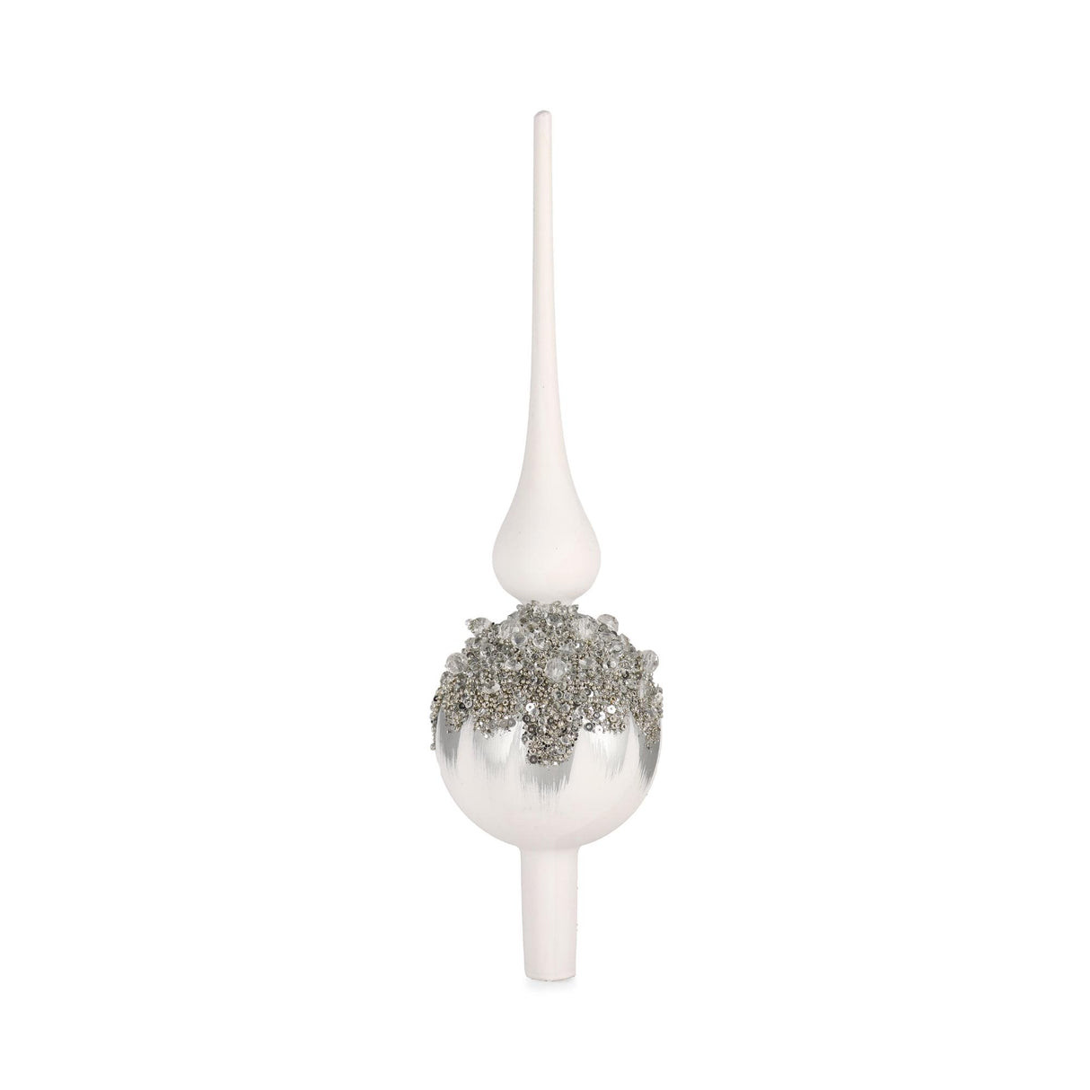 BIZZOTTO Puntale per Albero di Natale Gleeful Bianco 30cm Vetro