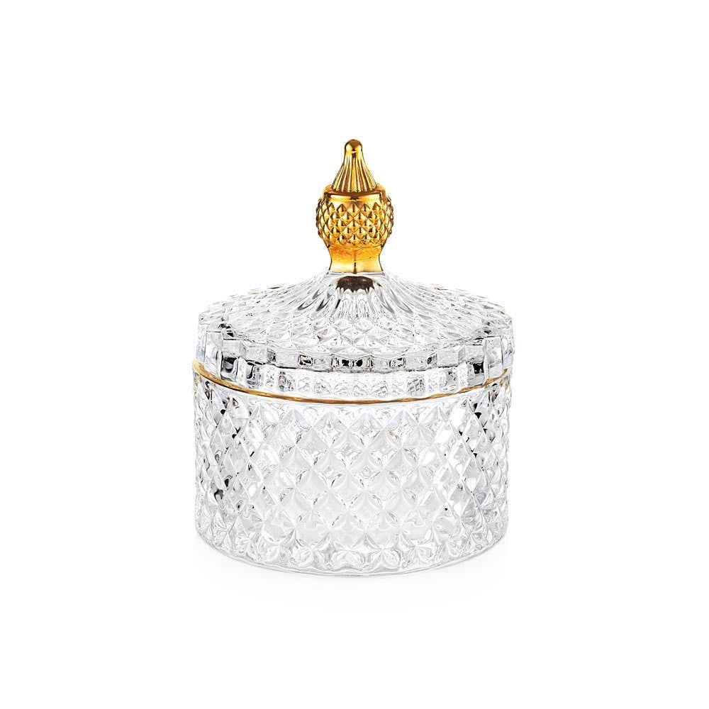 EMÒ ITALIA Eterea Scatola Porta Oggetti Trasparente Oro 10,5X13,5cm Vetro