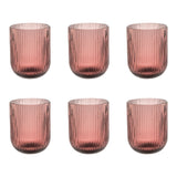 ROSE & TULIPANI Twisty Bicchiere Acqua Set 6 Pezzi 260ml Rosa Vetro
