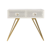 ARTI & MESTIERI Consolle Per Ingresso Mayfair Grande Bianco Marmo E Oro Trasparente