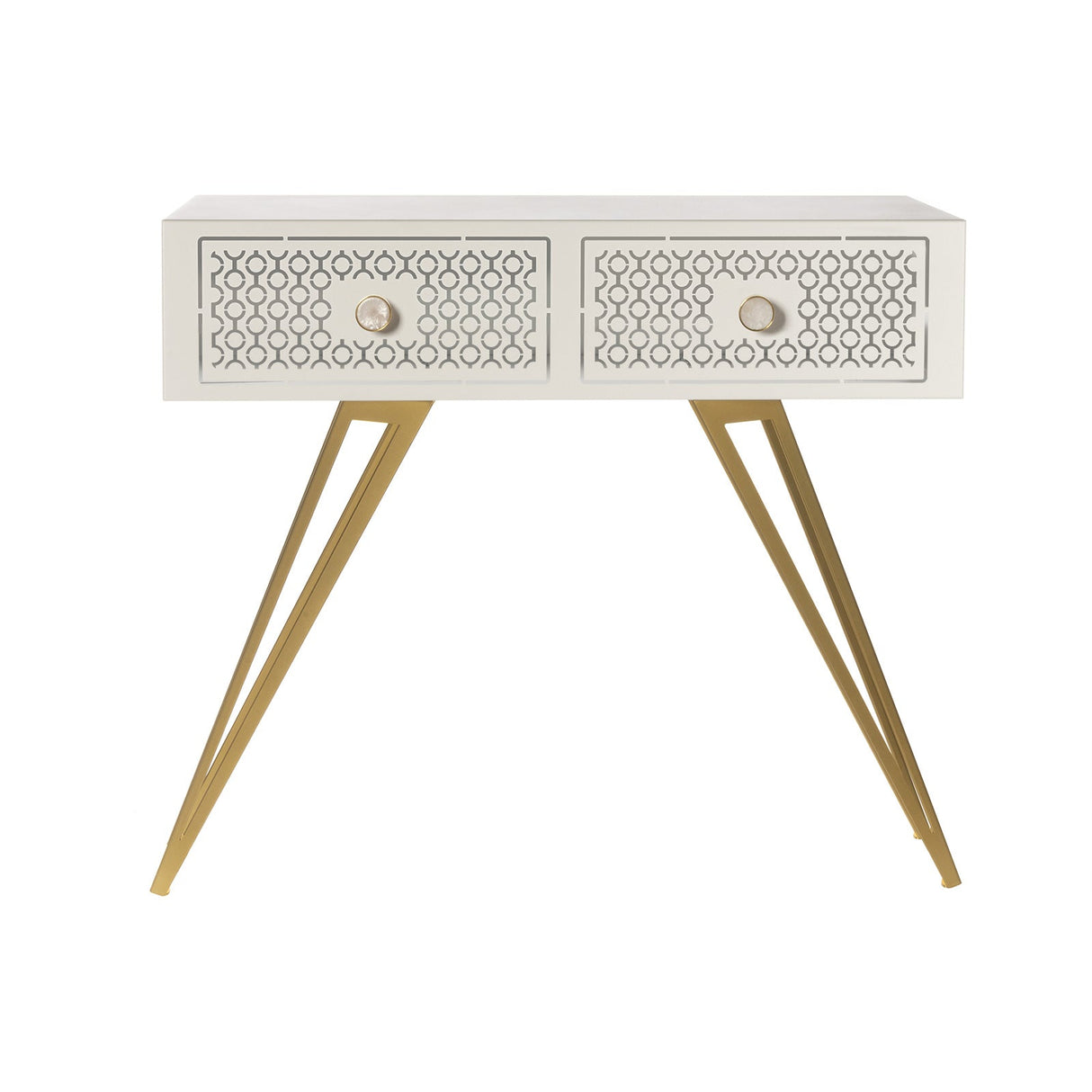 ARTI & MESTIERI Consolle Per Ingresso Mayfair Grande Bianco Marmo E Oro Trasparente