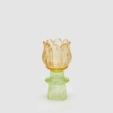 EDG Enzo De Gasperi Portacandela Tulipano Spring 14x7cm Giallo Vetro