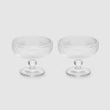 EDG Enzo De Gasperi Ciotola Coppa Righe Set 2 Pezzi 10x12cm Trasparente Vetro