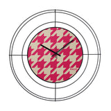 ARTI & MESTIERI Orologio da Parete di Design Nudo Piccolo Pied De Poule Magenta Nero Pied De Poule Magenta