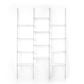 Libreria Step Iplex in PMMA trasparente design minimalista 185x121 cm