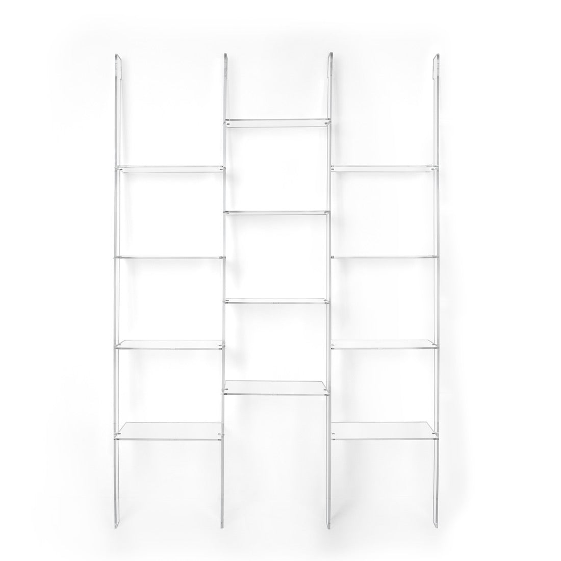 iPLEX Step Bookcase 2 Transparent Plexiglass Shelf 185x121cm Made in Italy