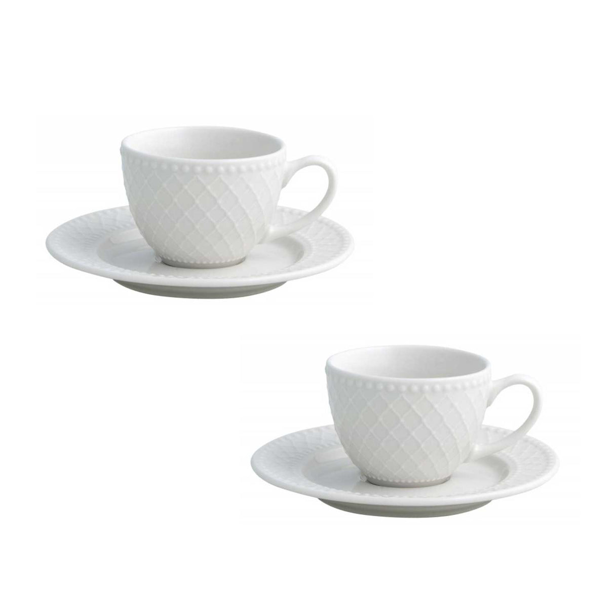 BRANDANI Burlesque Tazza Caffè con Piattino Set 2 Pezzi 100ml Porcellana