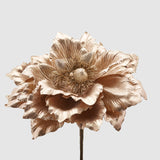 EDG Enzo De Gasperi Fiore Natalizio Artificale Magnolia Metallizzata 28cm Oro