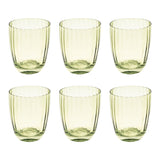 ROSE & TULIPANI Prismia Bicchiere Acqua Set 6 Pezzi 310ml Verde Pasta di Vetro