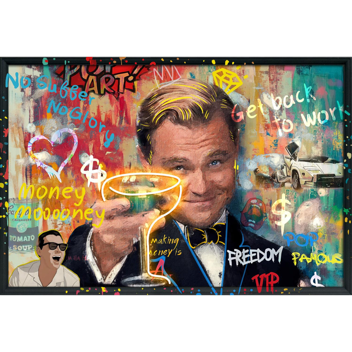 PALAIS ROYAL Quadro Dipinto a Mano su Tela con LED Cin Il Grande Gatsby 120x80cm