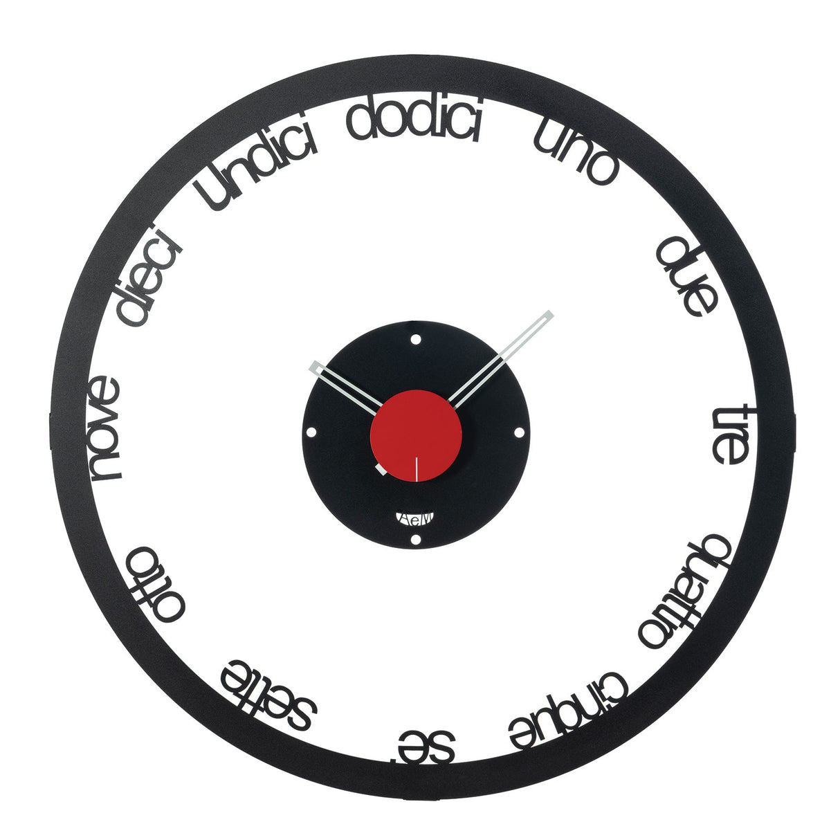 ARTI & MESTIERI Orologio Grande da Parete di Design Circolo Nero