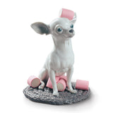 LLADRO' Figurina Chihuahua con Marshmallows 24x20cm Porcellana