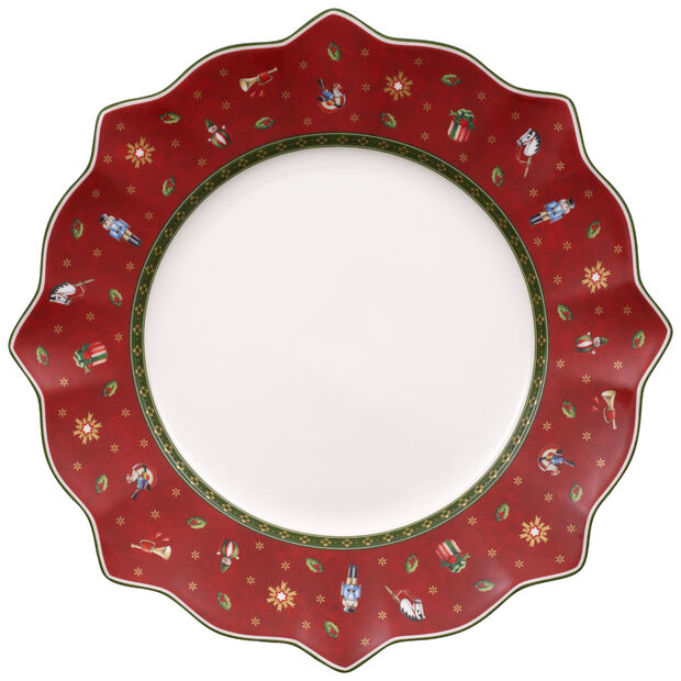 VILLEROY &amp; BOCH - Toy's Delight Red Dinner Plate 29cm Christmas Table