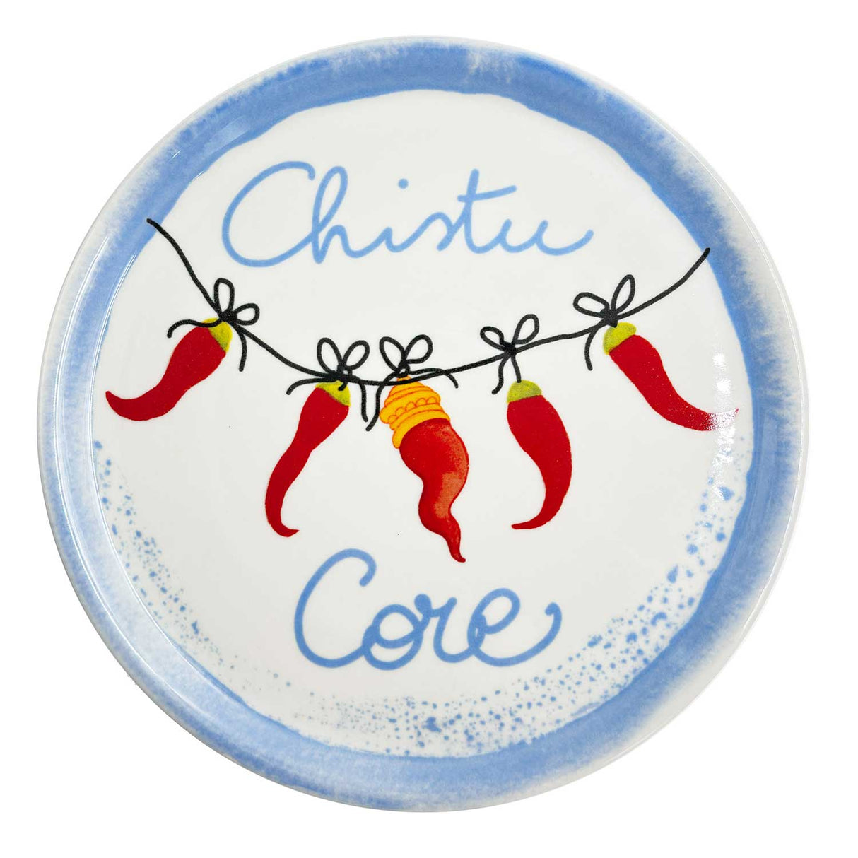 ROSE & TULIPANI Piatto Pizza Aumm Chistu Core 31cm Azzurro Porcellana