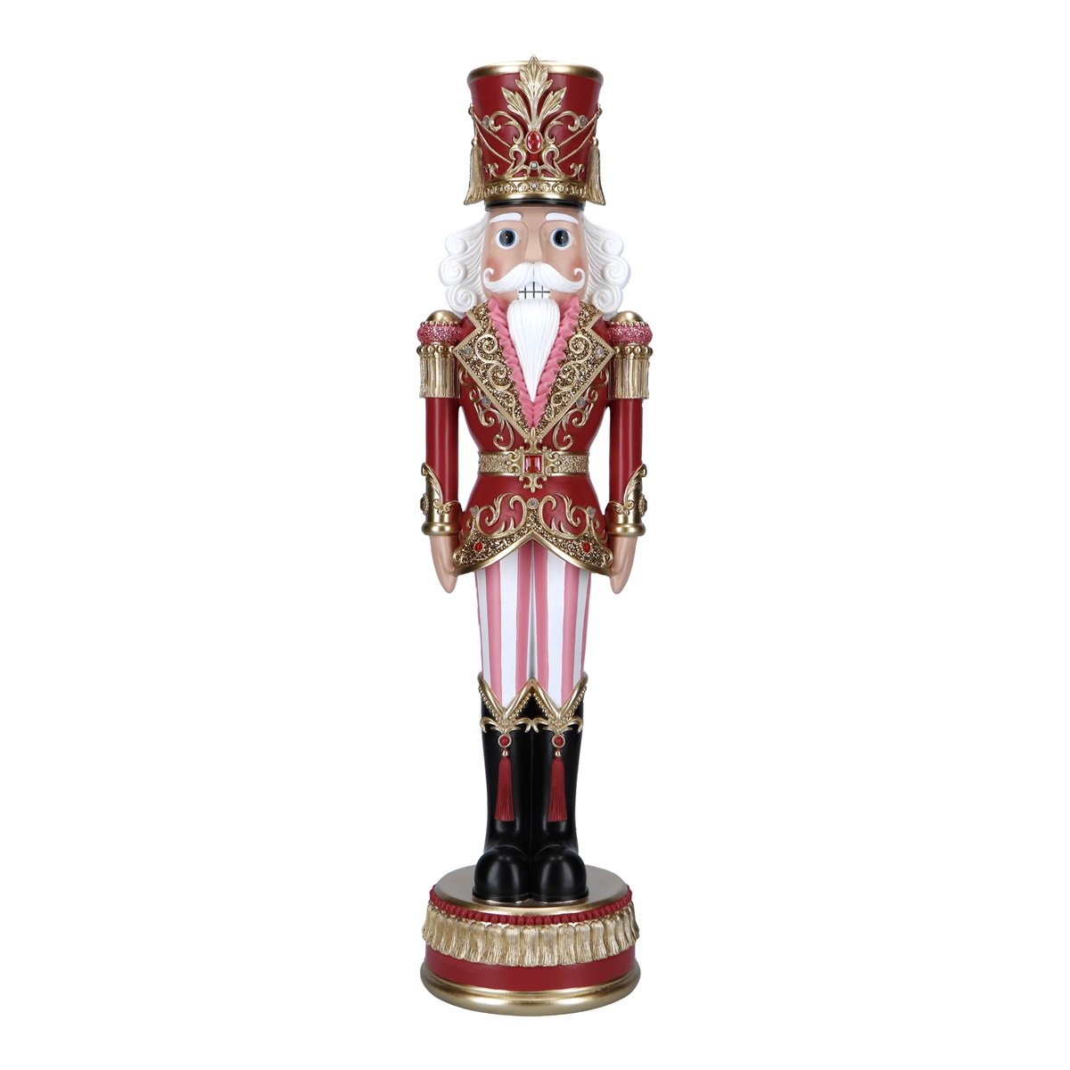 TIMSTOR Soldatino Schiaccianoci di Natale Rosa 91cm Poliresina