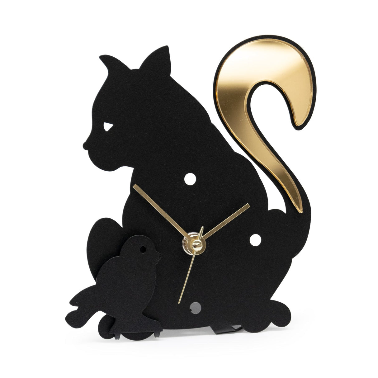 ARTI & MESTIERI Orologio da Tavolo Kat Decorato Nero