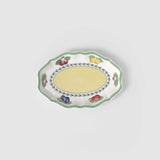 Piattino ovale French Garden Villeroy & Boch in porcellana decorata 24 cm