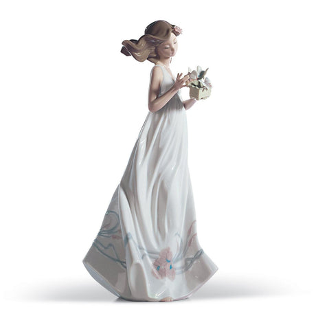Lladró Figurina Donna Tesori Dell'Aria 32x16cm Porcellana