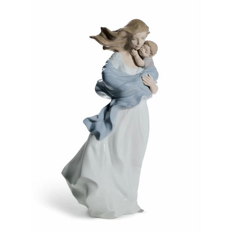 Lladró "Tenero abbraccio" Figura Statua Madre Bimbo Porcellana H36cm