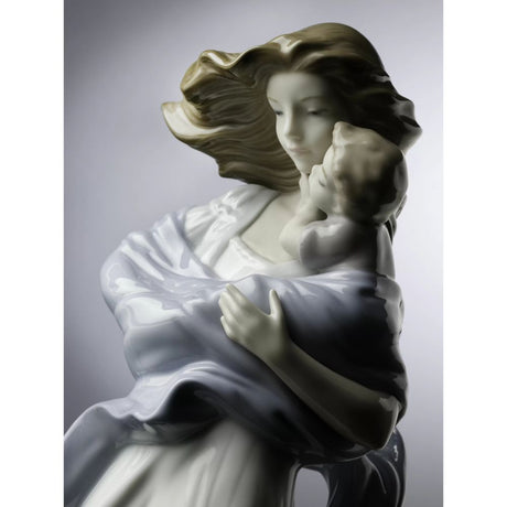 Lladró "Tenero abbraccio" Figura Statua Madre Bimbo Porcellana H36cm