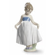 Lladró "Guarda il mio vestito" Figura Statua Bimba Vestito Blu Porcellana H20cm