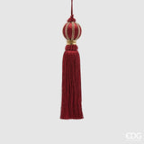 EDG Addobbo Albero di Natale Sfera Palla Nappa 6cm Seta Bordeaux 340269.48