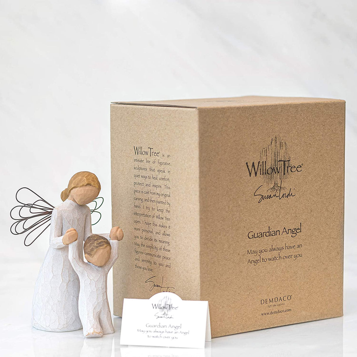 WILLOW TREE Figurina Statuina Angelo Custode Design di Susan Lordi 13cm Resina