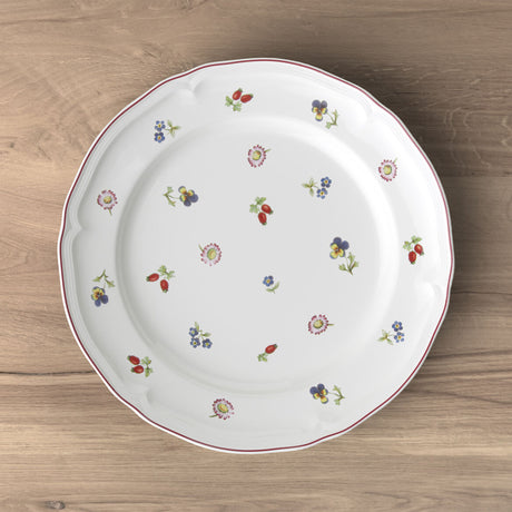 Piatto piano Petite Fleur Villeroy & Boch in porcellana decoro floreale 26 cm