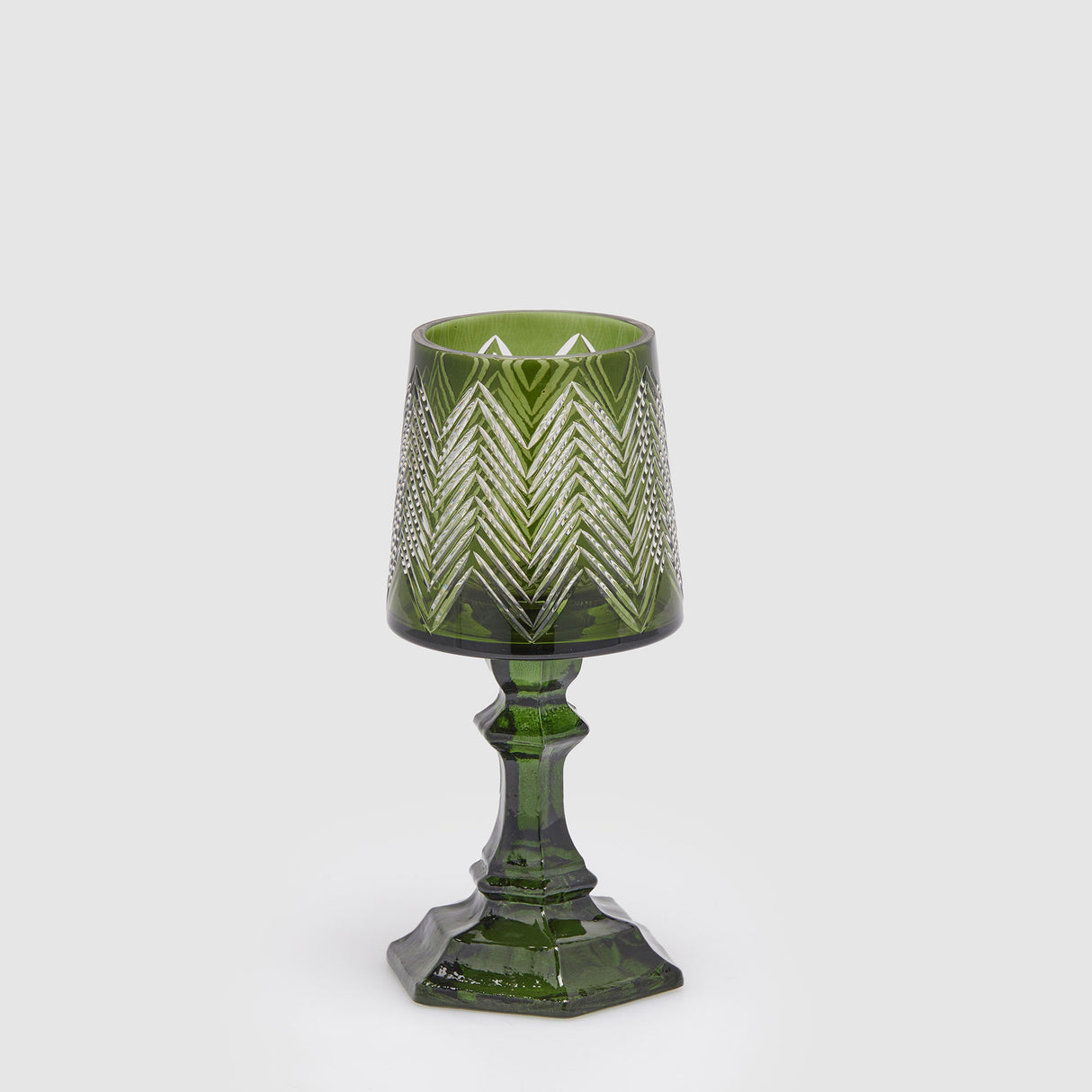 EDG Enzo De Gasperi Portacandela Abat Jour in Vetro 23x10cm Verde