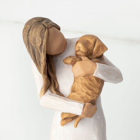 WILLOW TREE Figurina Statuina Cane d'Oro Design di Susan Lordi 20cm Resina