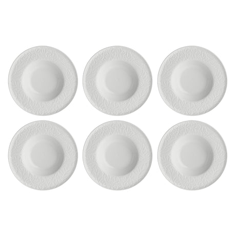 LA PORCELLANA BIANCA Bosco Set 6 Pezzi Piatto Fondo 23cm Bianco