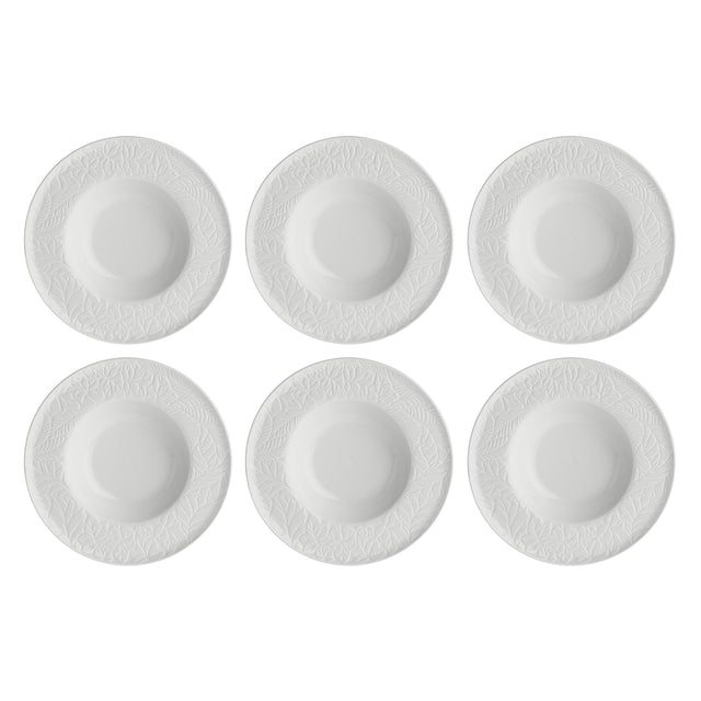 LA PORCELLANA BIANCA Bosco Set 6 Pezzi Piatto Fondo 23cm Bianco