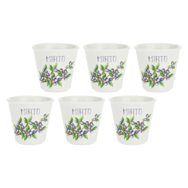 Set 6 bicchierini liquore La Porcellana Bianca in porcellana decorata 75ml
