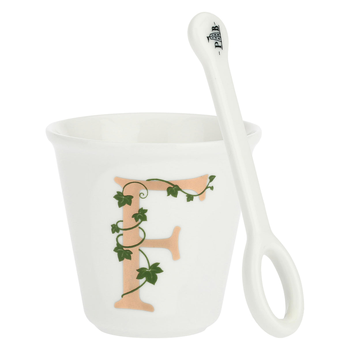 LA PORCELLANA BIANCA - Unico Bicchierino "F" con Cucchiaino 75ml